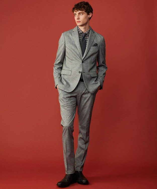 JOSEPH ABBOUD 【ネルシャツ/暖かい】ファインブラッシュド ネル チェック シャツ ワイン系3