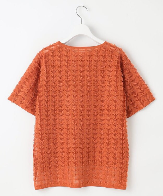 自由区 S 【セットアップ対応・洗える】シアーカットジャカード ニット グラムレッド