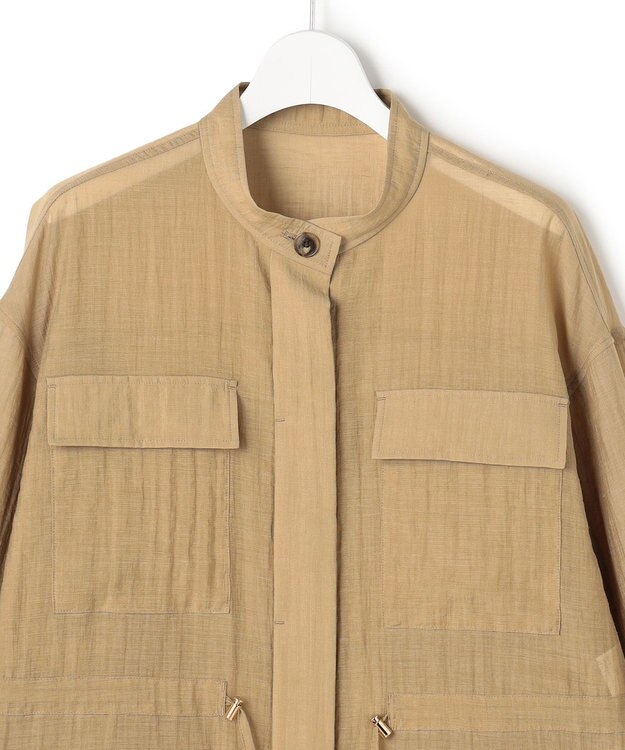 23区 【先行予約】リネンミックスシアースラブ ミリタリージャケット ベージュ系