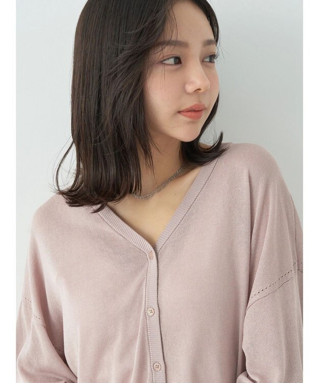 earth music&ecology シアーカーディガン Pink