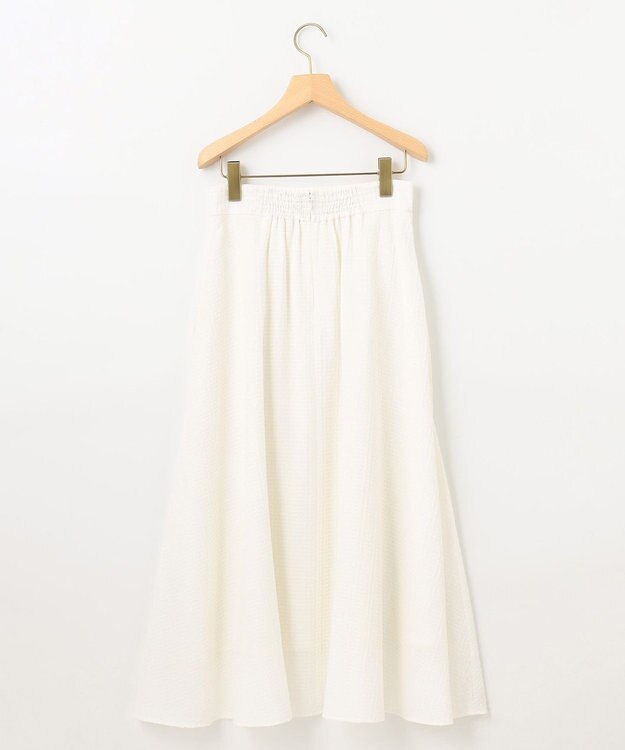 組曲 L ステッチストライプドビー フレアスカート アイボリー系
