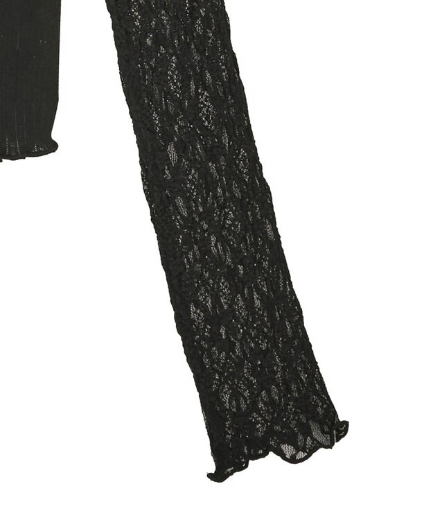 earth music&ecology レース×アイレットプルオ－バー Black