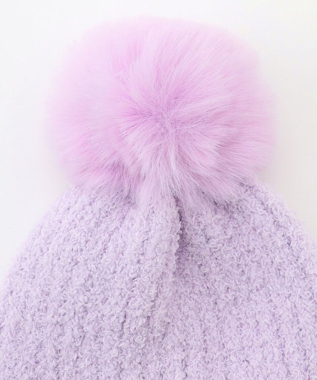 ANY KIDS 立体 アニマル ニット キャップ ラベンダー×クマ