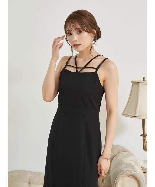 earth music&ecology ＳＥＴ２点シアーボレロ＋キャミワンピース Black