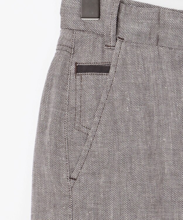 JOSEPH ABBOUD 【ウエストも伸びる/ストレッチ】 リヨセルリネンムーブパンツ ダークブラウン系