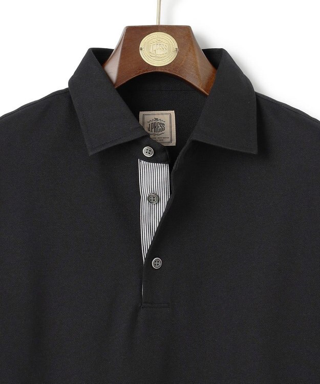 J.PRESS MEN 【ビジネス対応 / 吸水速乾】カノコインレイ ポロシャツ ブラック系