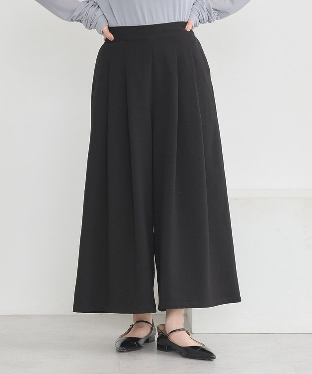 earth music&ecology 選べる丈タックスカーチョ Black