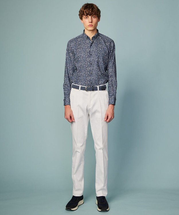 JOSEPH ABBOUD リバティプリント シャツ ネイビー系5