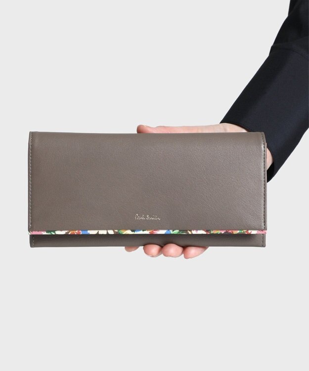 Paul Smith マーガレットプリントトリム 長財布 グレー