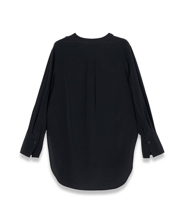JOSEPH 【洗える】クレープ ド ソワ　Vネックブラウス Black
