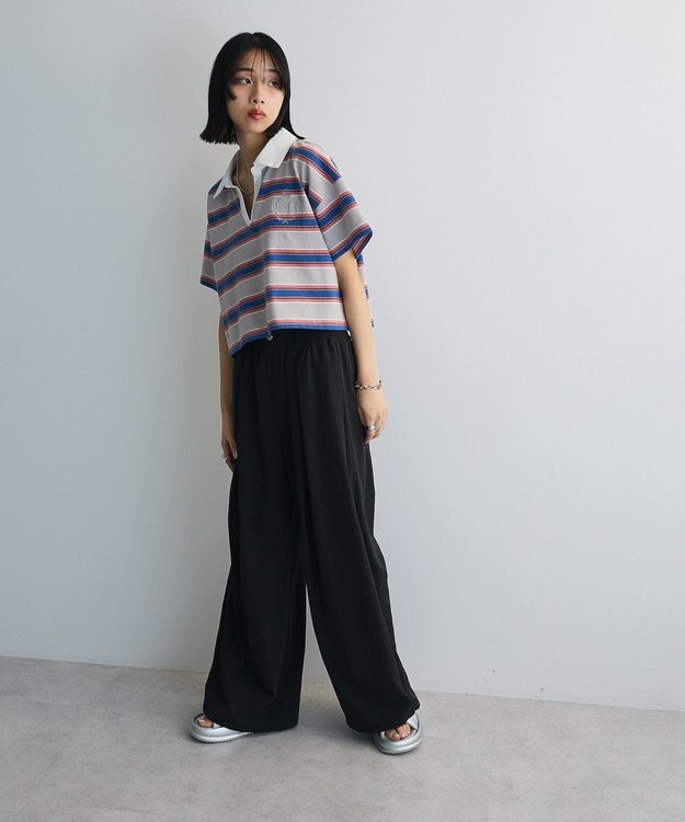 Green Parks エムブレム刺繍ショートボーダーカットソー Gray