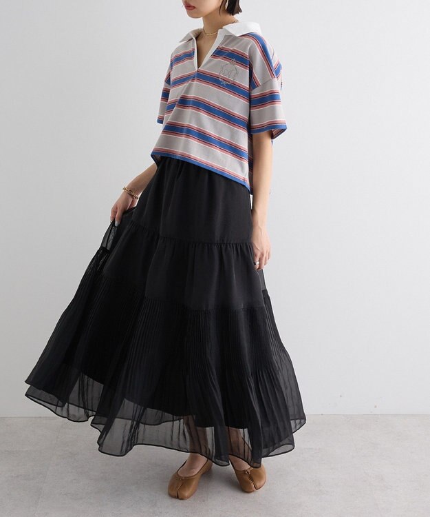 Green Parks エムブレム刺繍ショートボーダーカットソー Gray