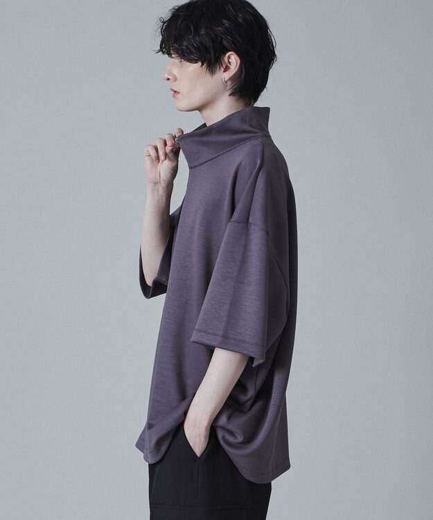 WEGO ドロストスーパーBIGハーフジップT（S） ダークグレー