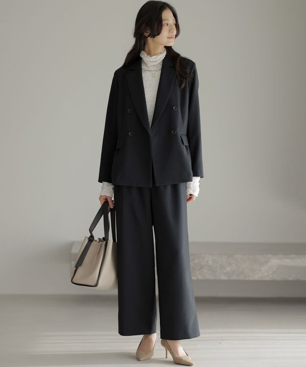 組曲 シュットクロスワイド パンツ ネイビー系