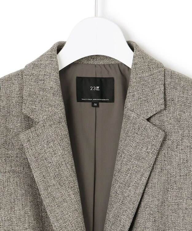 23区 【洗える】ウールライクカルゼ テーラード ジャケット グレー系