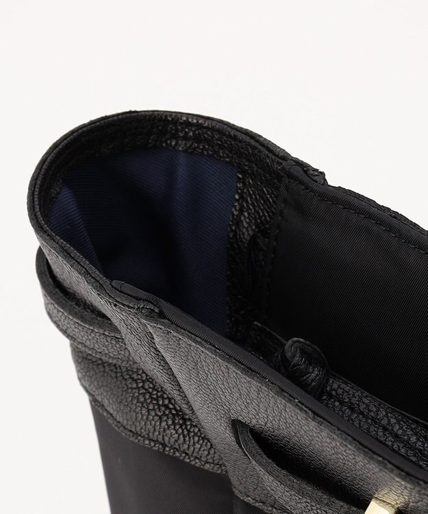 UNBILLION perche ナイロン×ゴートヒネリ金具トートバッグ ブラック