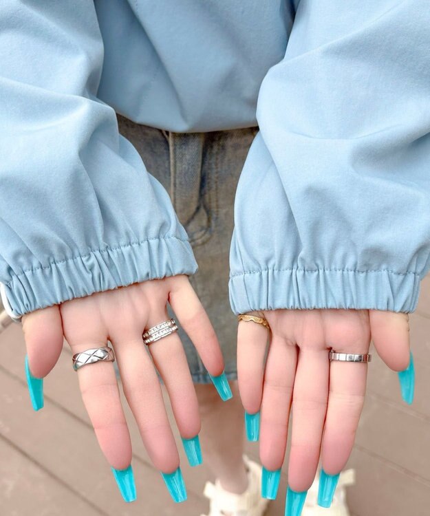 WEGO 【日焼け対策/セットアップ対応】ラッシュガードラインアノラックパーカー ブルー