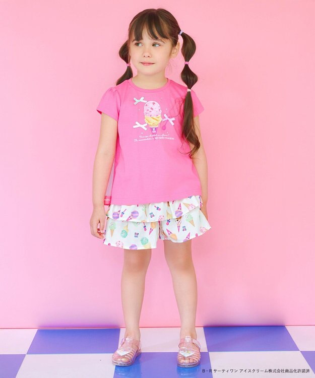ANY KIDS 【any FAM×サーティワン アイスクリーム】うしろひらひらTシャツ ピンク