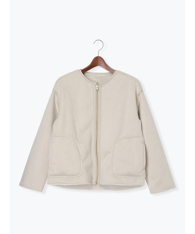 Te chichi リバーシブルファームートンブルゾン ベージュ