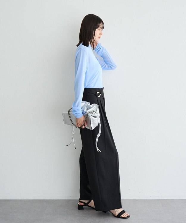 YECCA VECCA 2wayチェーンギャザーバッグ Silver