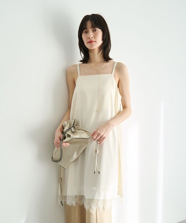 YECCA VECCA 2wayチェーンギャザーバッグ Gold