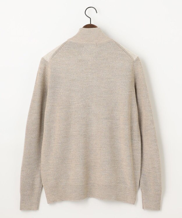 JOSEPH ABBOUD 【イタリア糸使用/洗える】メリノブレンドモール ジップ ニット ブルゾン ベージュ系