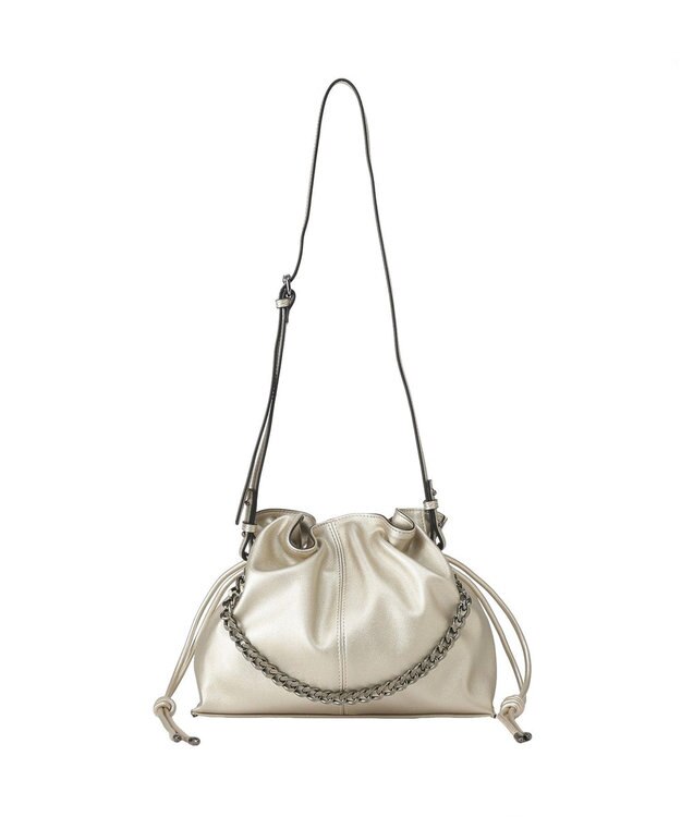 YECCA VECCA 2wayチェーンギャザーバッグ Gold