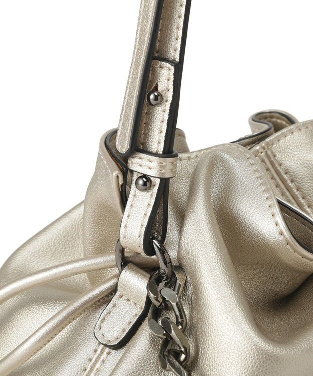 YECCA VECCA 2wayチェーンギャザーバッグ Gold