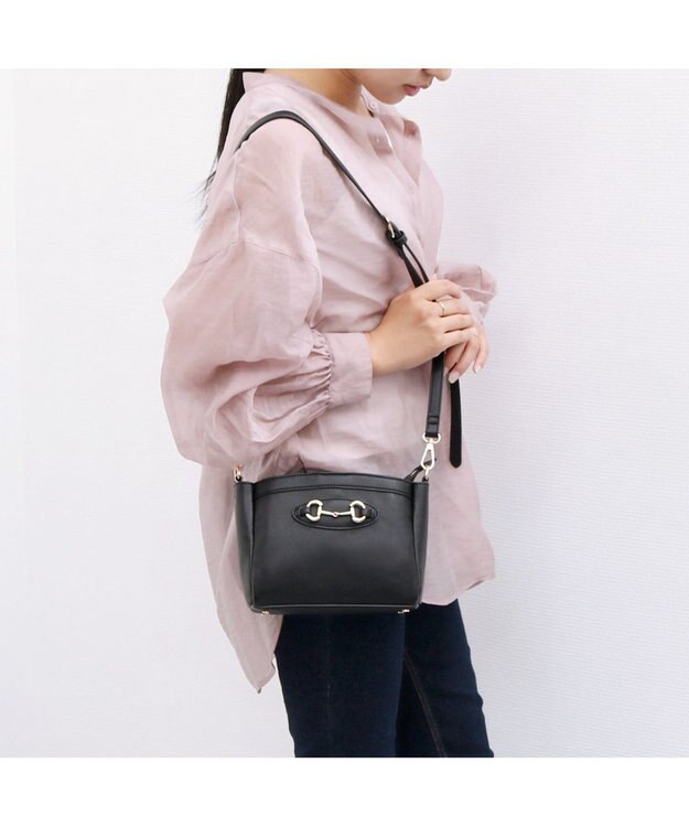 UNBILLION カシュカシュ cachecache / ビット金具付きミニショルダーバッグ ブラック