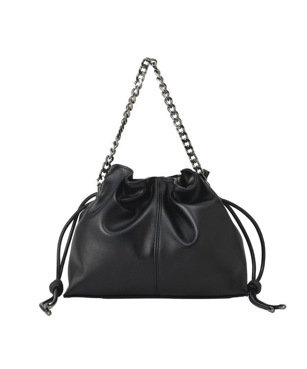YECCA VECCA 2wayチェーンギャザーバッグ Black