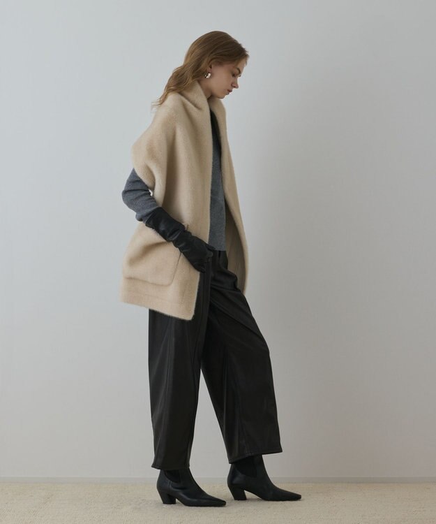 GRACE CONTINENTAL フェイクミンクストール ベージュ