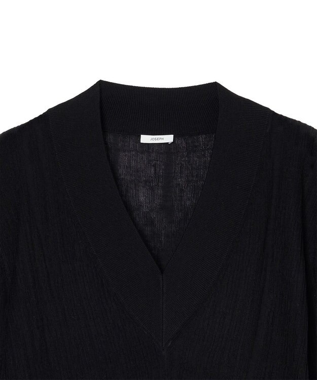 JOSEPH クリンクルリブ　Vネックニット Black