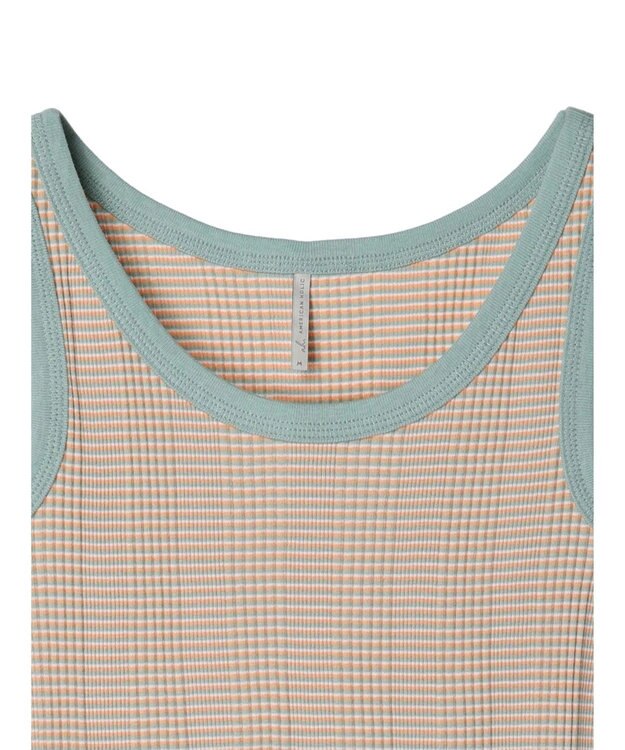 AMERICAN HOLIC 針抜きテレコボーダータンクトップ Orange