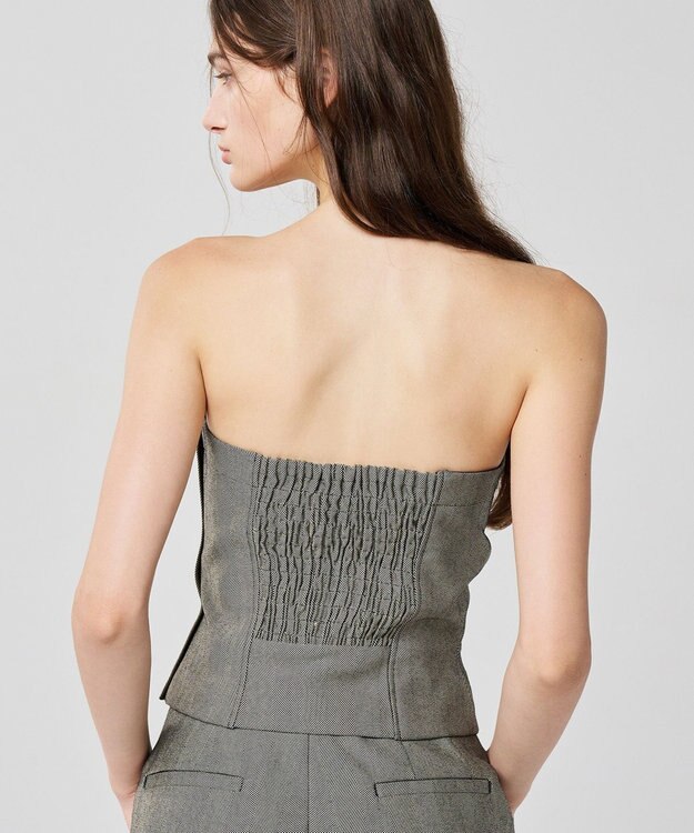 uncrave ヘリンボーンスーツ ビスチェ（uncrave WHITE） へリンボーンブラック