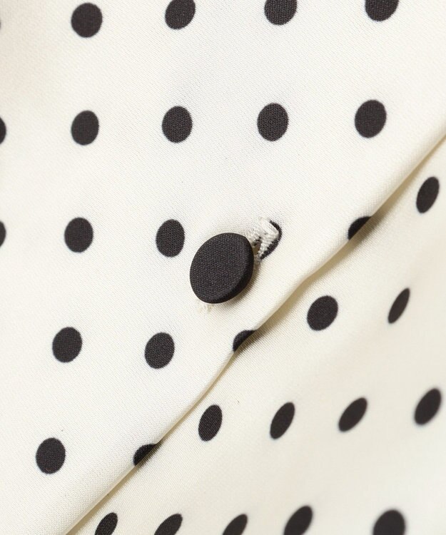 YECCA VECCA ドットパネル柄リボンブラウス Ivory