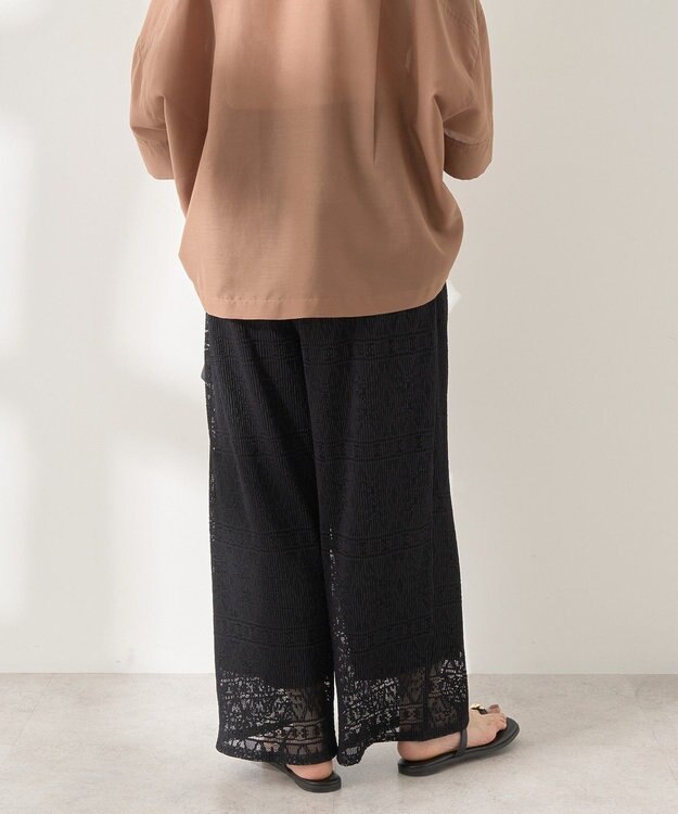 AMERICAN HOLIC プリーツレースパンツ Black