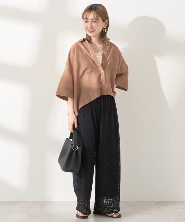 AMERICAN HOLIC プリーツレースパンツ Black