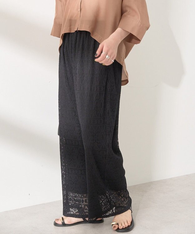 AMERICAN HOLIC プリーツレースパンツ Black