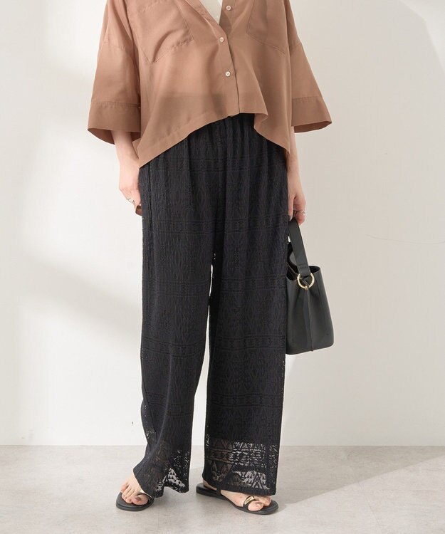 AMERICAN HOLIC プリーツレースパンツ Black