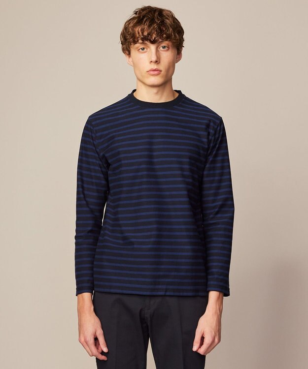 JOSEPH ABBOUD 【オーガニックコットン使用】インレーボーダー Tシャツ ネイビー系2