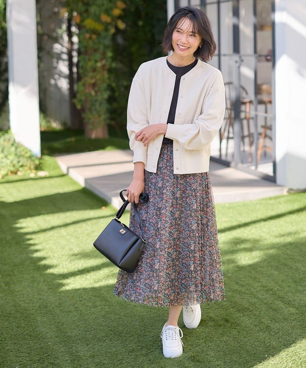 ANY リングドットボタンカーディガン ベージュ