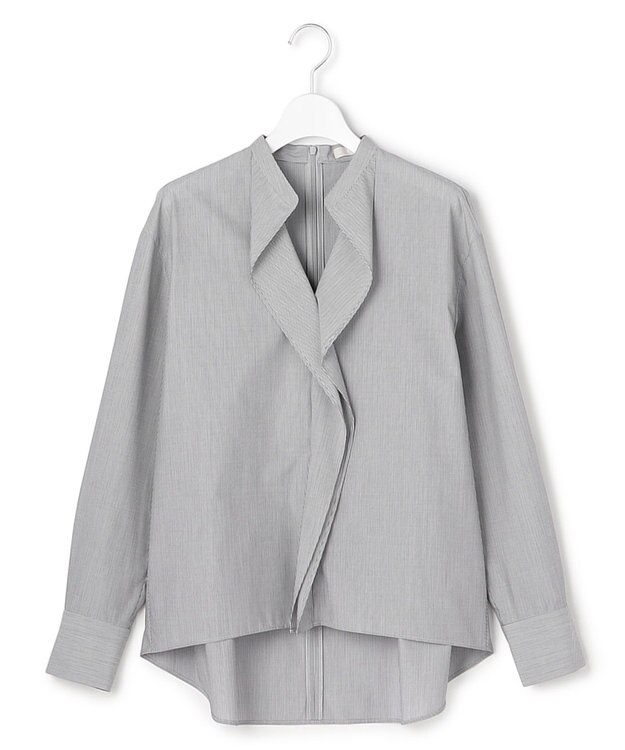 ICB 【先行予約】クリーンブロード ラッフルデザイン プルオーバーブラウス ブラックストライプ