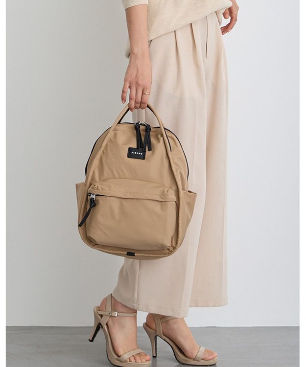 MioFIRANO はっ水軽量ナイロンオーバルハンドルリュック　FIRANO フィラノ BEIGE