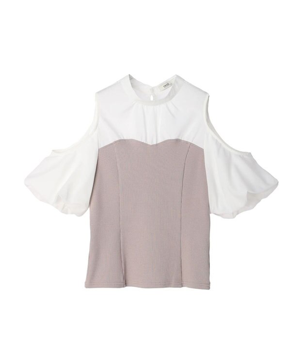 earth music&ecology オープンショルダードッキングプルオーバー Ivory