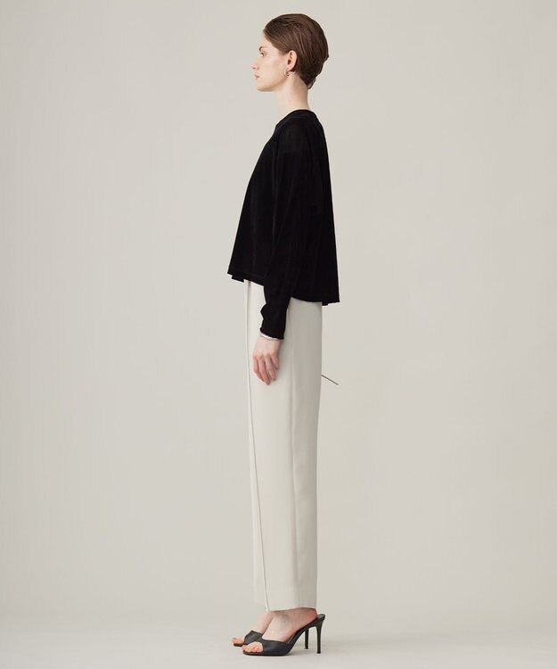 ICB L 【洗える】ライトダブルクロス ストレートパンツ トープ系