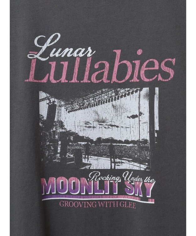 earth music&ecology ツアープリントＴシャツ Charcoal Gray