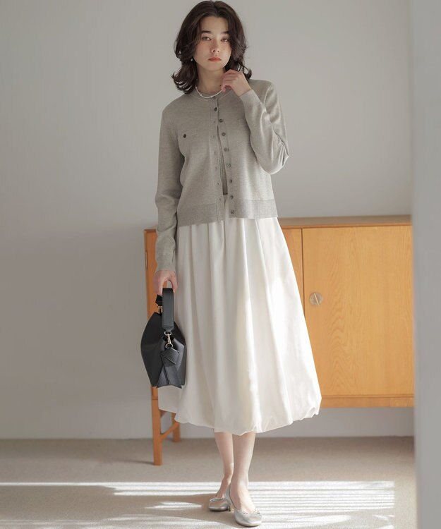 組曲 ソフトクロスバルーン スカート アイボリー系