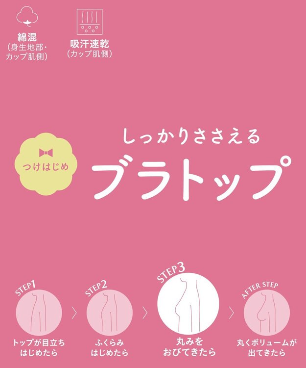 Wing ジュニア ブラトップ Wing Teen きちんとささえる 綿混素材(身生地部・カップ肌側) 【STEP3 まるみをおびてきた胸に】 タンクトップ RL6935 ウイング／ワコール アイボリー