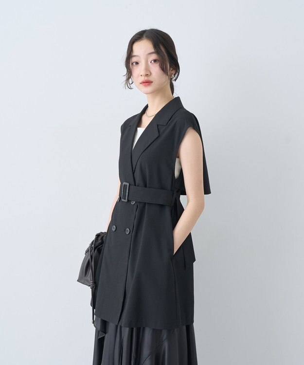 earth music&ecology ショートジレンチ Black