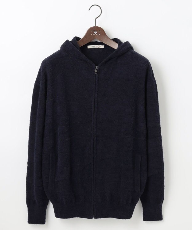 JOSEPH ABBOUD MOUNTAIN 【SPACE／UNISEX】ベアフリースカモフラージュ パーカー ネイビー系